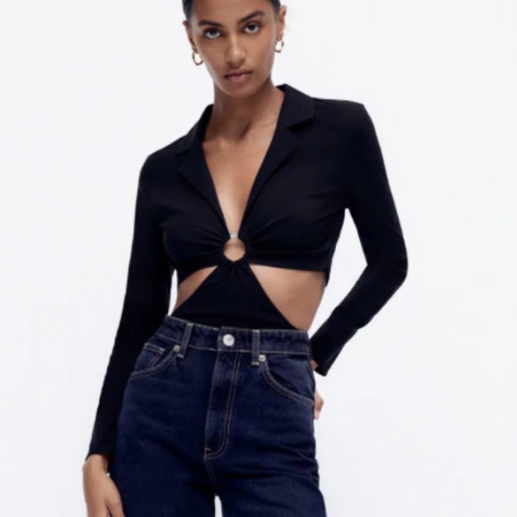 Zara Tops - Stretchy Linen Bodysuit